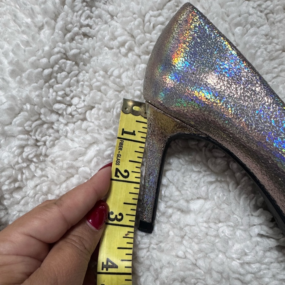 Zara Iridescent Silver Heels - Picture 3 of 4